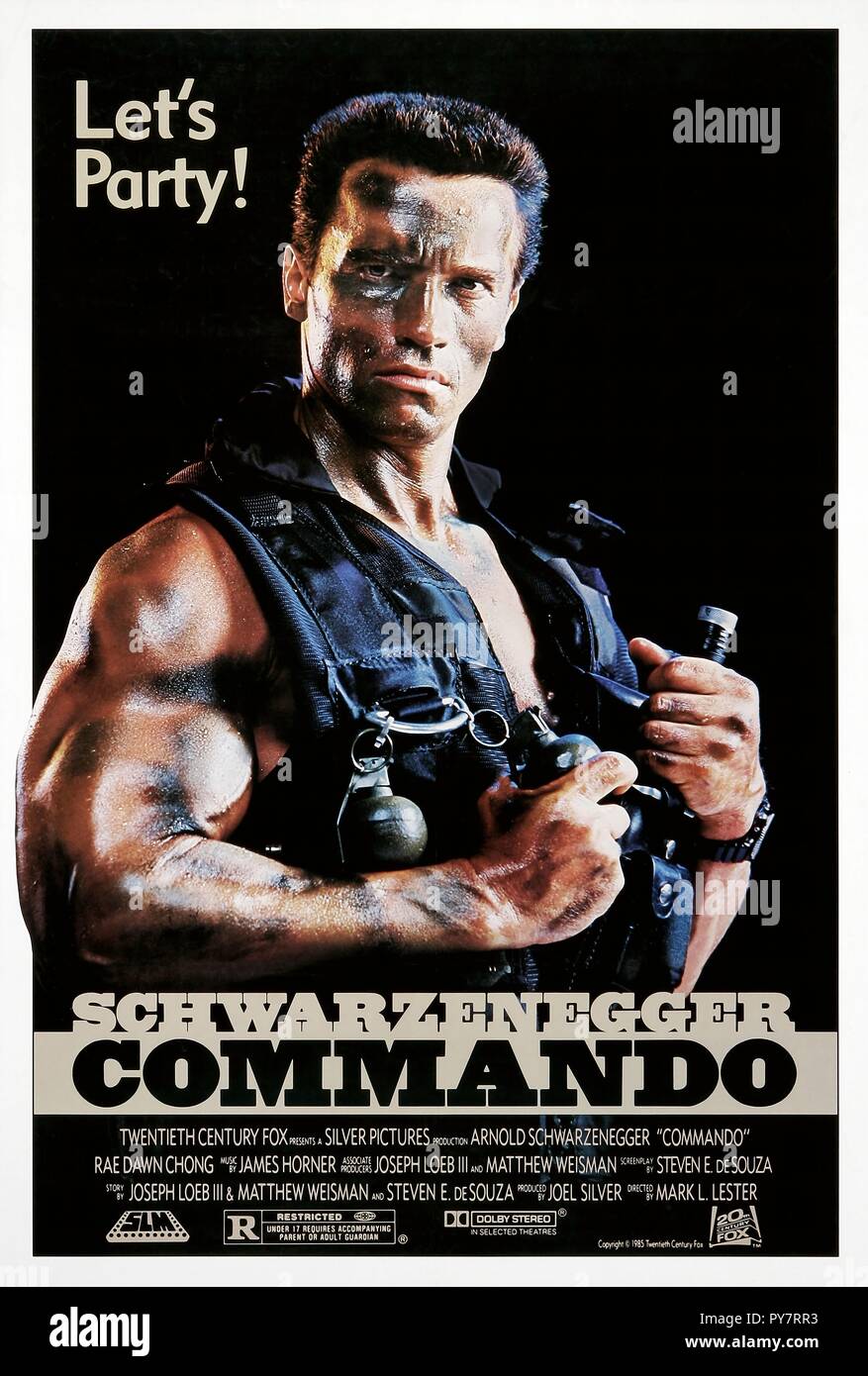 Titre original : Commando. Titre en anglais : Commando. Année : 1985. Réalisateur : Mark L. LESTER. Stars : Arnold Schwarzenegger. Crédit : 20TH CENTURY FOX / Album Banque D'Images