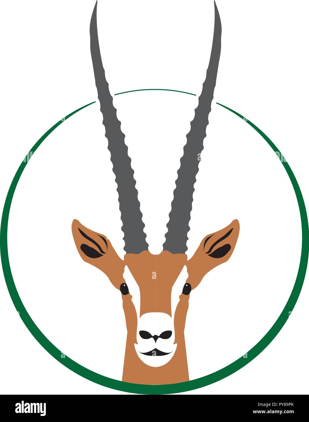 Logo Gazelle Gazelle, tête dans le cercle Illustration de Vecteur