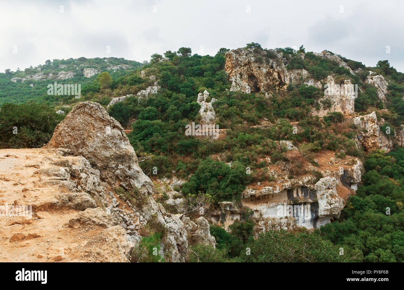 Vue panoramique depuis le Mont Carmel, Israël Banque D'Images