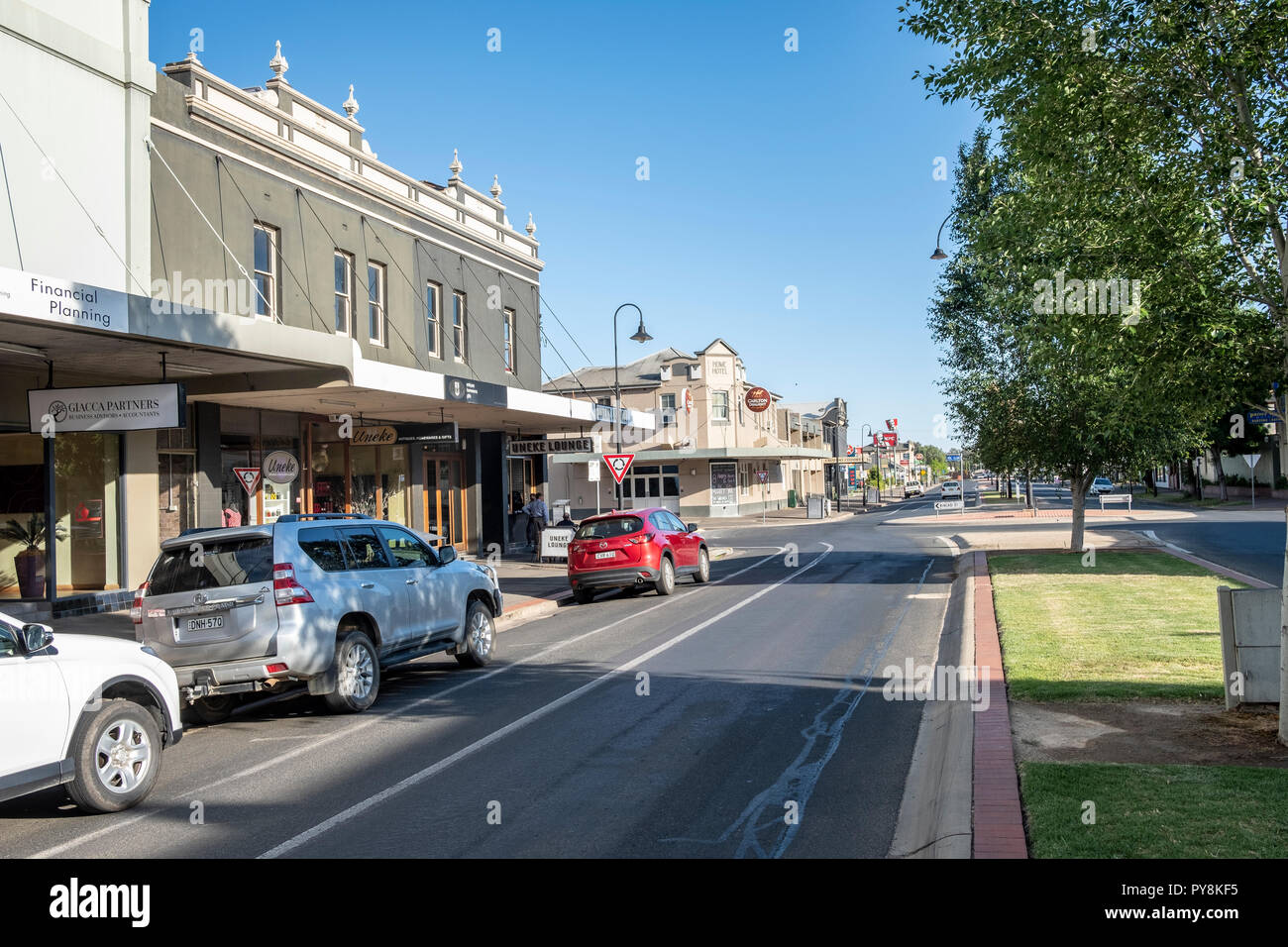 Wagga Wagga ville régionale en Nouvelle Galles du Sud et son high street, Australie Banque D'Images