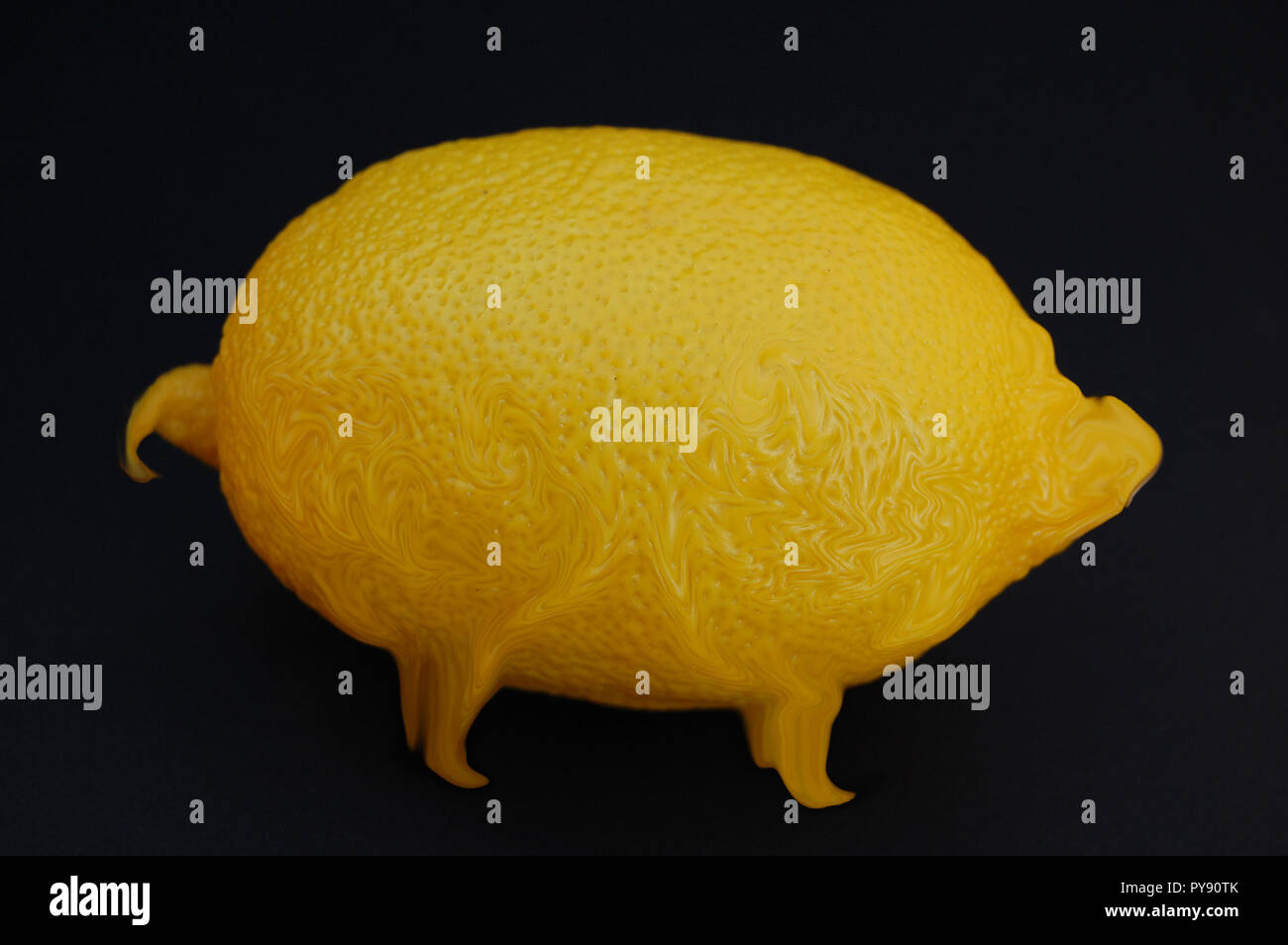 Cochon jaune' ou 'c'est un citron ? Banque D'Images