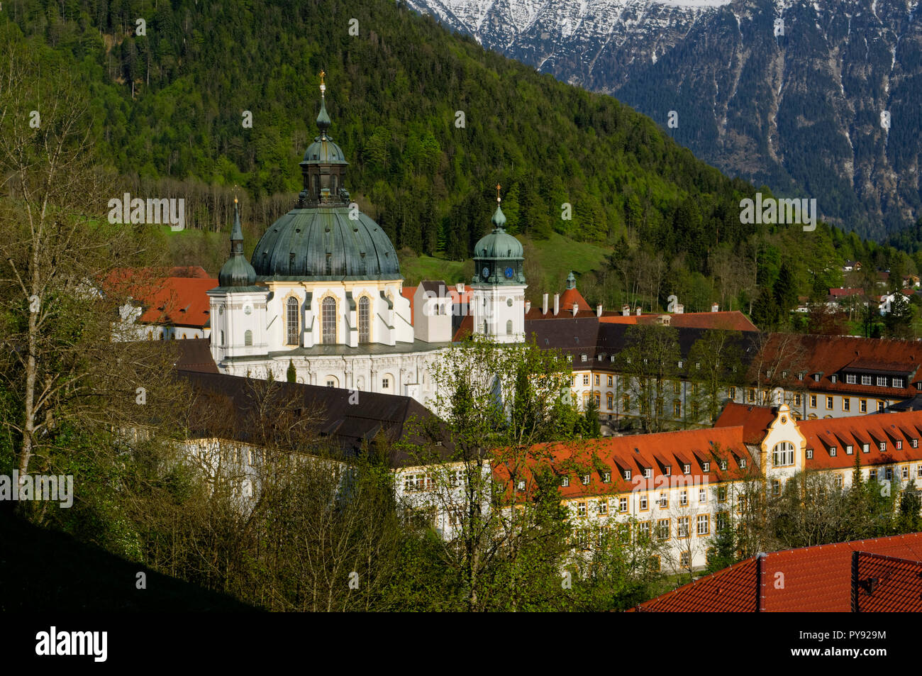 Abbaye d'Ettal (monastère bénédictin) à Etta (partie d'Unterammergau) dans les alpes d'Ammergau, Haute-Bavière, Bavière, Allemagne Banque D'Images
