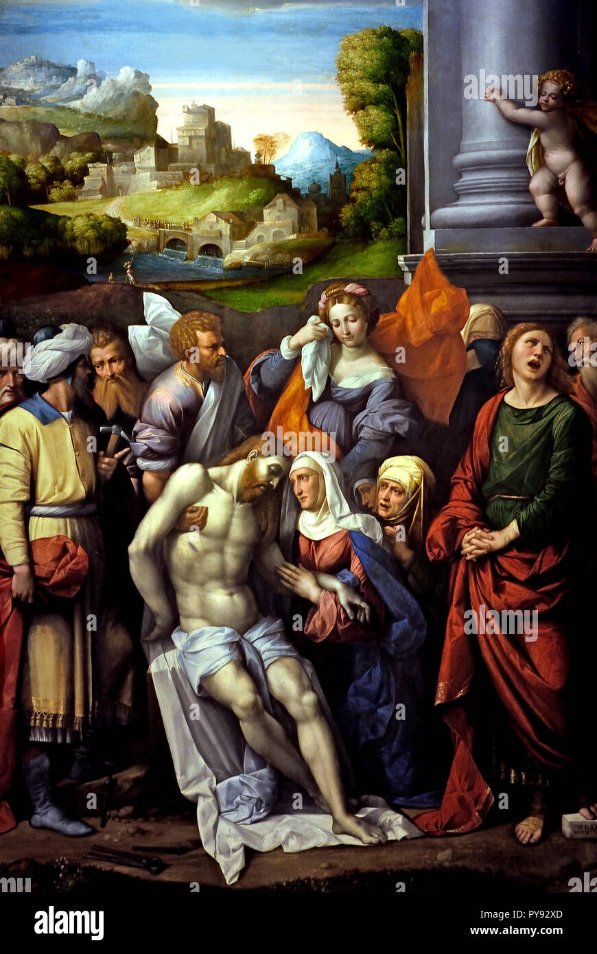 Le Christ déposé par Garofalo (1527 Benvenuto Tisi) 1476-1559 15-16ème siècle, l'Italie, l'italien. Banque D'Images