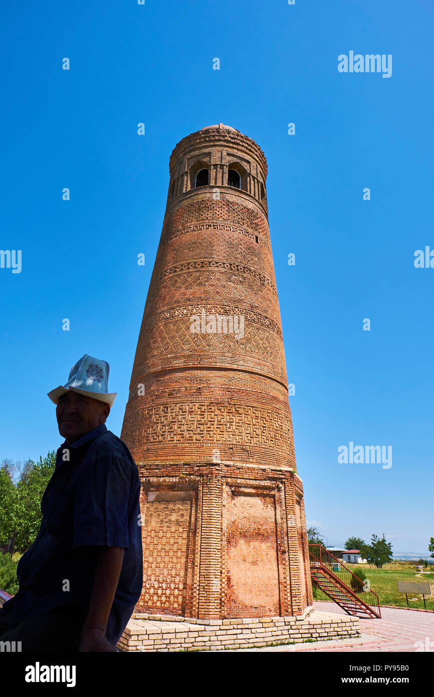 Le Kirghizistan, Jalal Abad, Uzgen, Uzgon ville minaret de la 13e siècle Banque D'Images