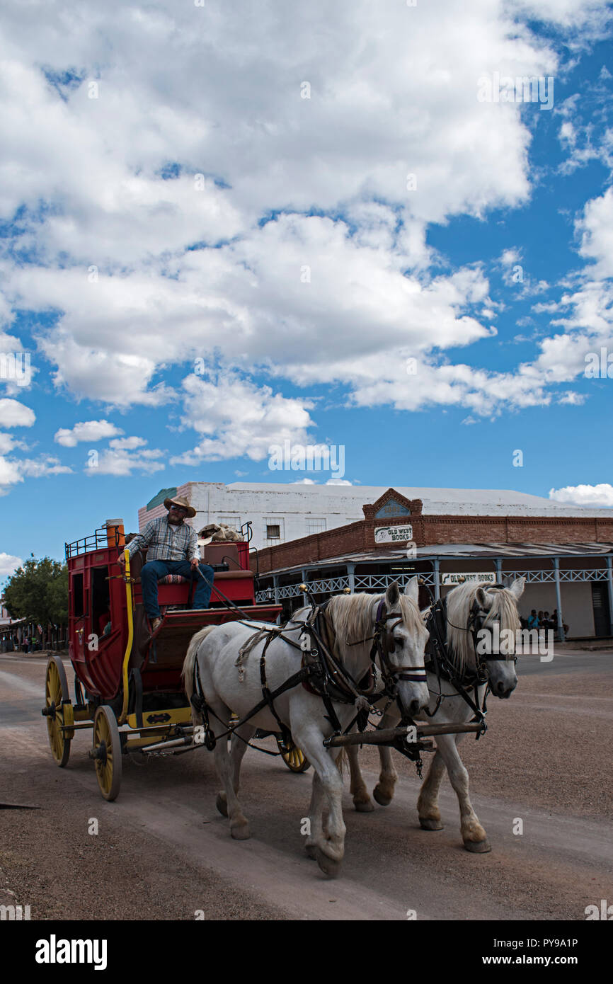 Allen Street Stagecoach. Tombstone Arizona USA Banque D'Images