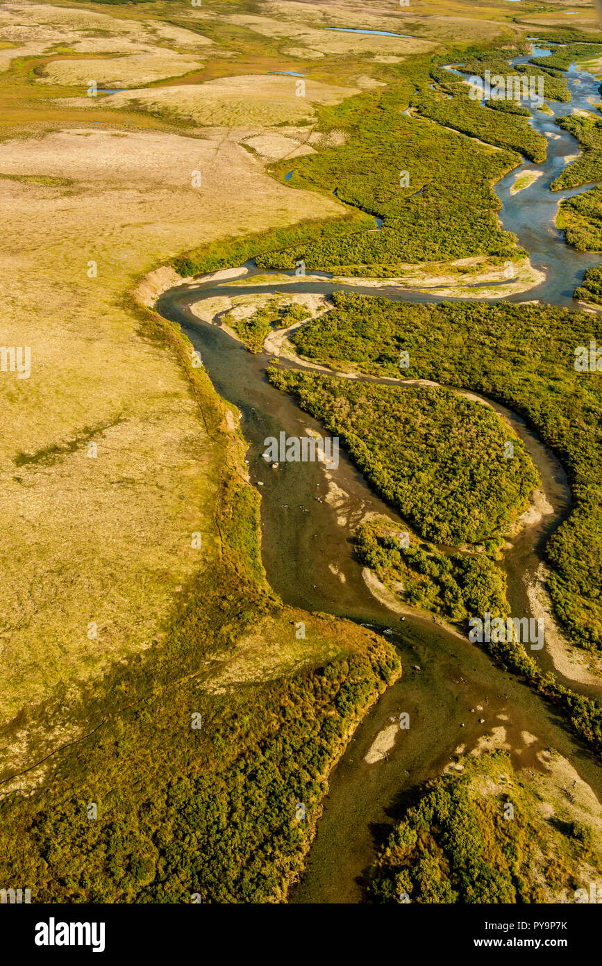 Ruisseau Moraine (rivière), Katmai National Park et réserve, l'Alaska, USA. Banque D'Images