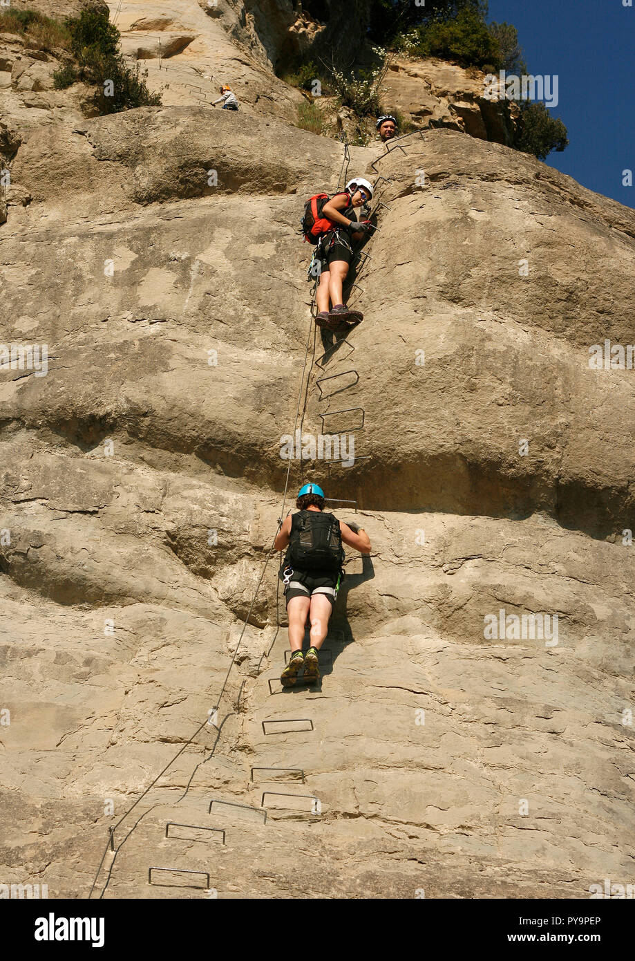 Ferrata. Centelles. Catalunya. Espagne Banque D'Images