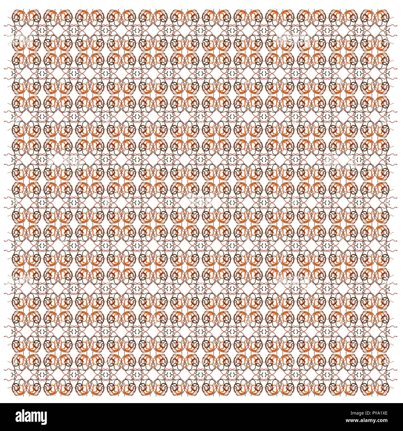 Les Serpents de maïs sans écailles, Pantherophis Guttatus, au motif répété, in front of white background Banque D'Images