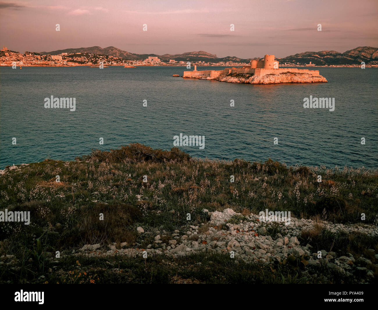 Chateau d'if prison où Alexandre Dumas emprisonné Comte Monte Cristo dans son roman, Marseille, France Banque D'Images