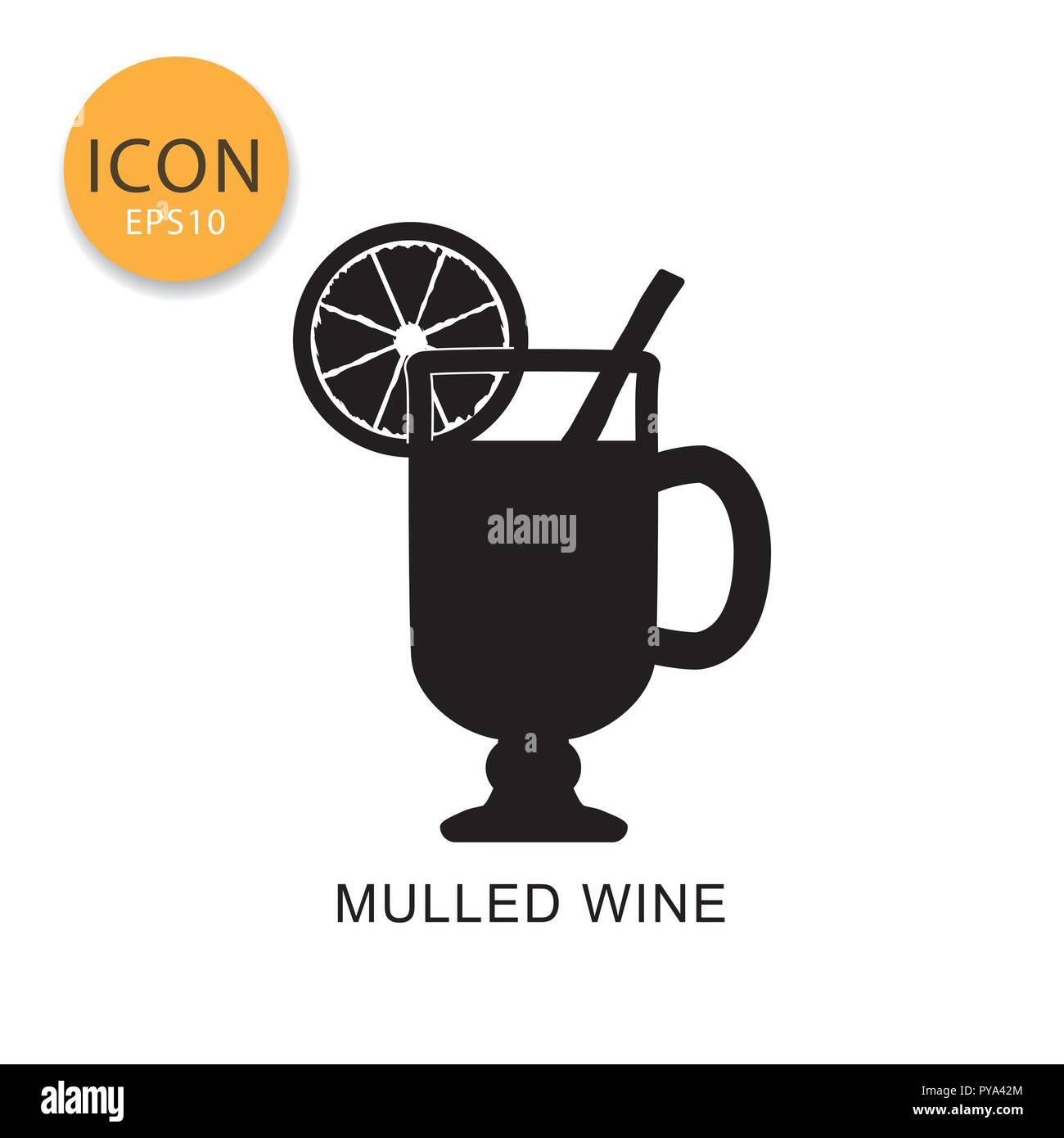 Icône style vin chaud télévision en couleur noir vector illustration sur fond blanc. Illustration de Vecteur