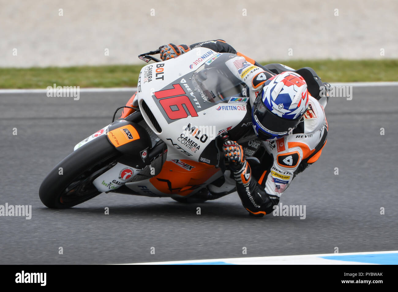 Melbourne Australie 27 Octobre 18 Joe Roberts Usa La Circonscription De Nts Nts Rw Racing Gp Durant La Seance D Essais Moto2 A Quatre Le Motogp 18 D Australie A Phillip Island Grand