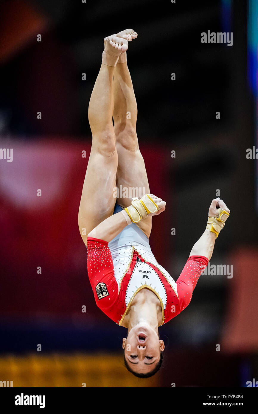 Doha, Qatar. 27 octobre 2018. Kim Bui de Â l'Allemagne au cours de la qualification de la base à l'Aspire Dome de Doha, Qatar, Championnats du Monde de Gymnastique Artistique FIG. Ulrik Pedersen/CSM Crédit : Cal Sport Media/Alamy Live News Banque D'Images