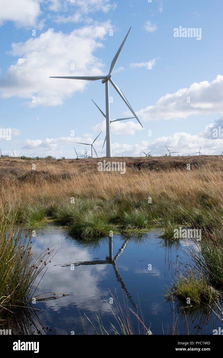 Éoliennes à Whitelee Wind Farm, Eaglesham Moor, East Renfrewshire, Ecosse Banque D'Images