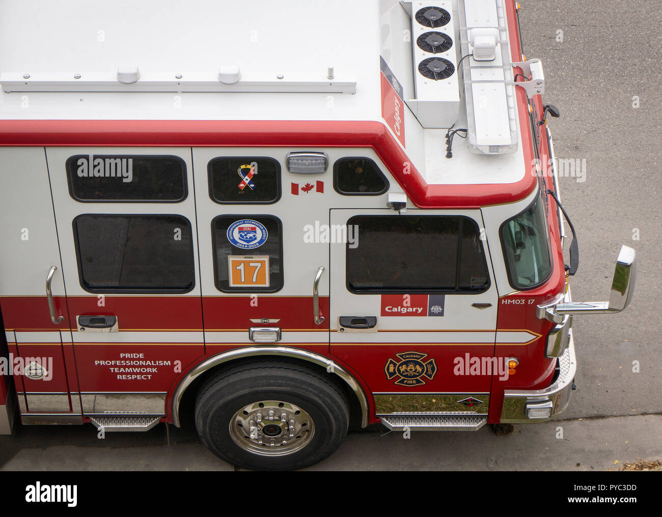 Le Service des incendies de Calgary de l'équipe d'intervention Banque D'Images