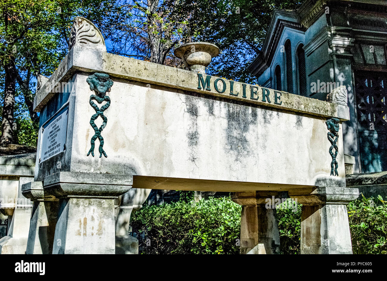 France Paris, la tombe de Molière dans le cimetière du Père Lachaise