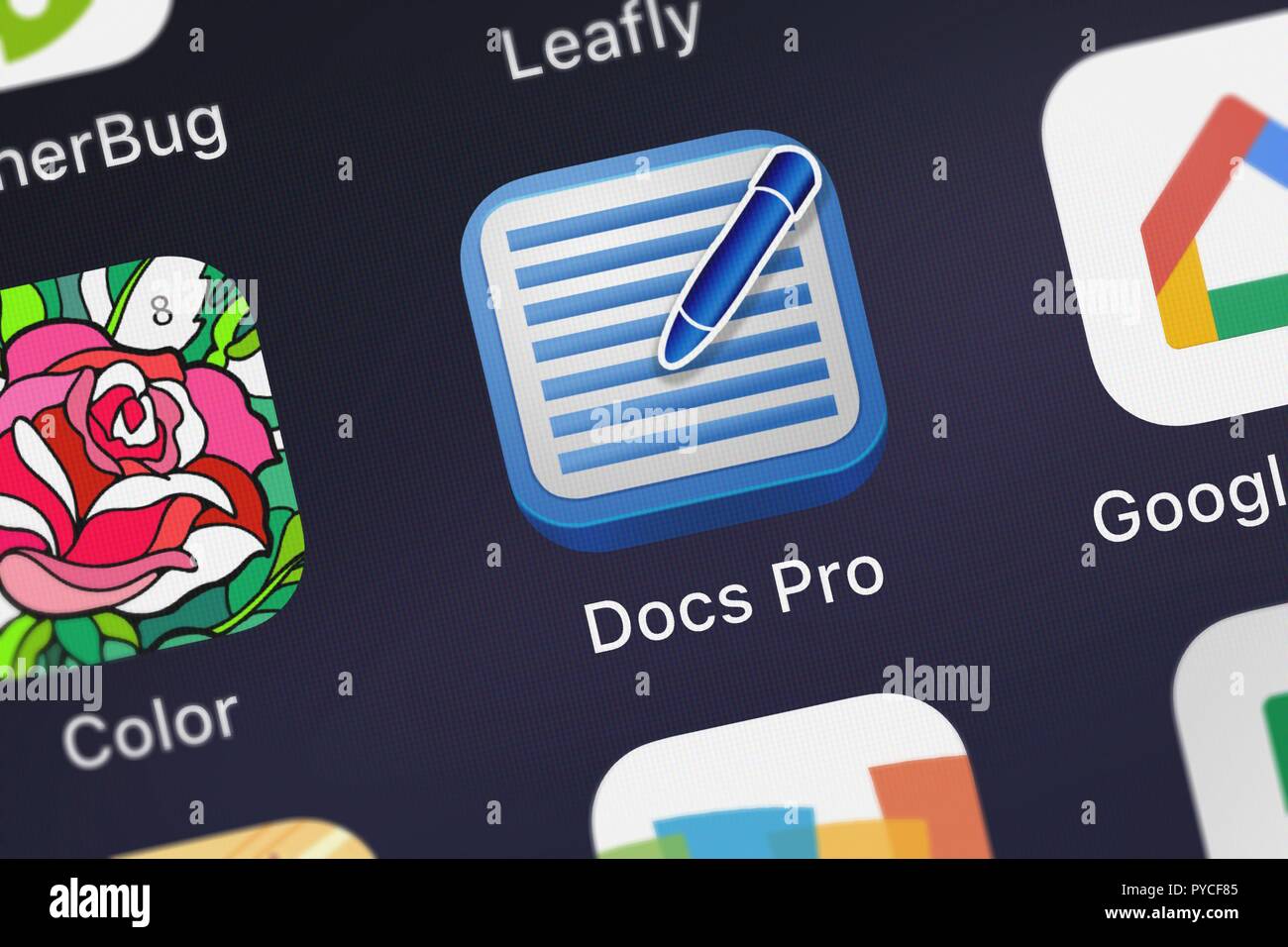 Londres, Royaume-Uni - 26 octobre 2018 : Capture de l'Docs Pro - Compatible avec Microsoft Office Word Documents RTF un processeur d'aller pour iPa Banque D'Images