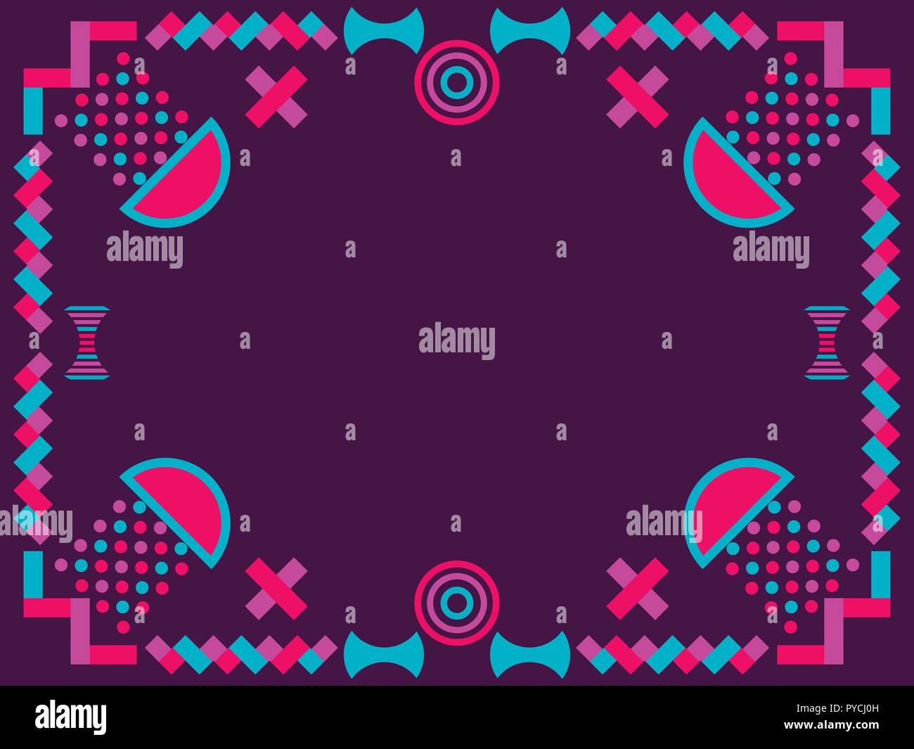 Image style de Memphis. Objets géométriques des années 80. Concevoir un modèle pour des invitations, des dépliants et des cartes de vœux. Vector illustration Illustration de Vecteur