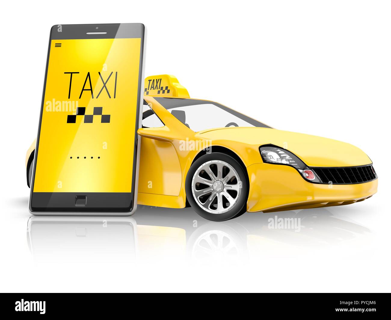 App Taxi, illustration conceptuelle. Banque D'Images