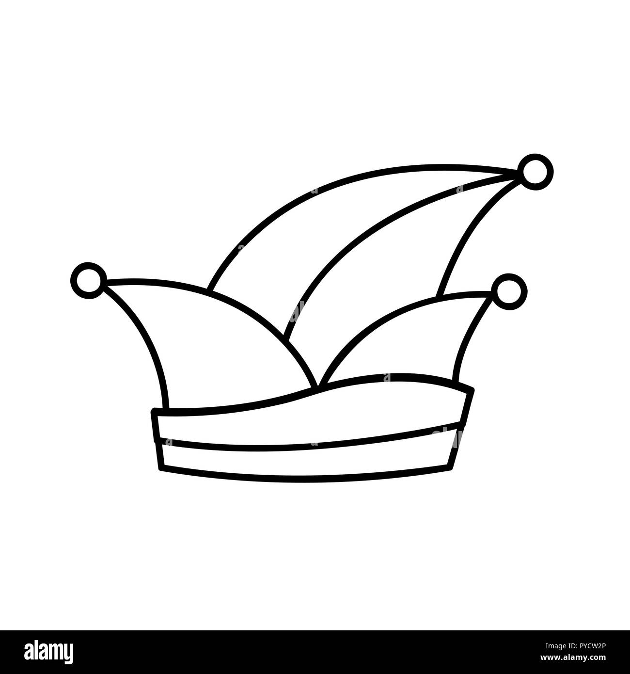 Carnival hat icône contour simple pictogramme pour Coloring Book vector illustration Illustration de Vecteur