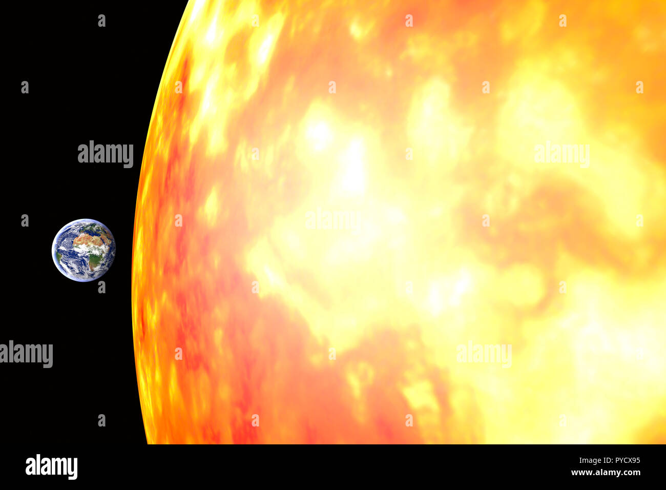 CGI-Visualizierung : Sonne und im Weltall Erdball (nur für redaktionelle Verwendung. Keine Werbung. Http://www.360-berlin.de. Referenzdatenbank : © Jen Banque D'Images