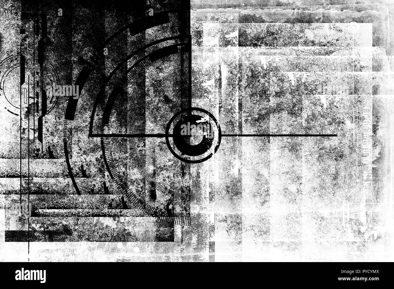 Abstract grunge cyber futuriste technologie historique. La conception du circuit de sci-fi. S'appuyant sur vieux grungy surface. Cyber punk design. Banque D'Images