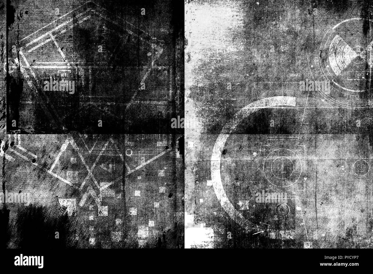 Abstract grunge cyber futuriste technologie historique. La conception du circuit de sci-fi. S'appuyant sur vieux grungy surface. Cyber punk design. Banque D'Images