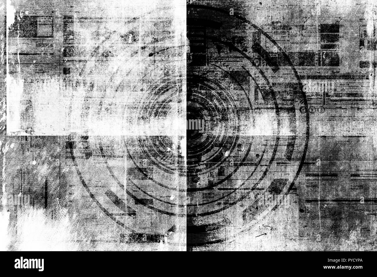 Abstract grunge cyber futuriste technologie historique. La conception du circuit de sci-fi. S'appuyant sur vieux grungy surface. Cyber punk design. Banque D'Images