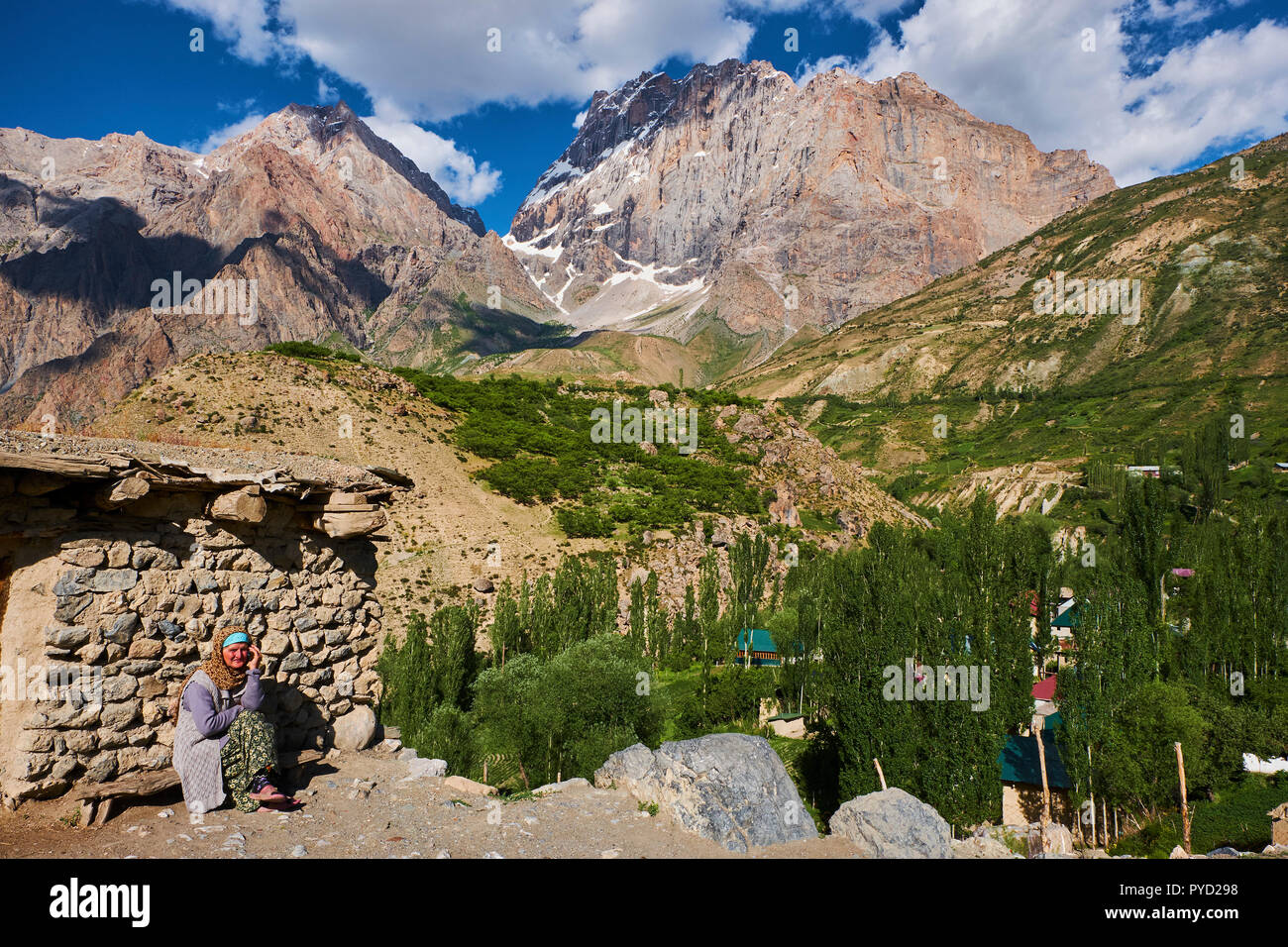 Le Tadjikistan, l'Asie centrale, Montagnes, vallée Yagnob Fann Banque D'Images