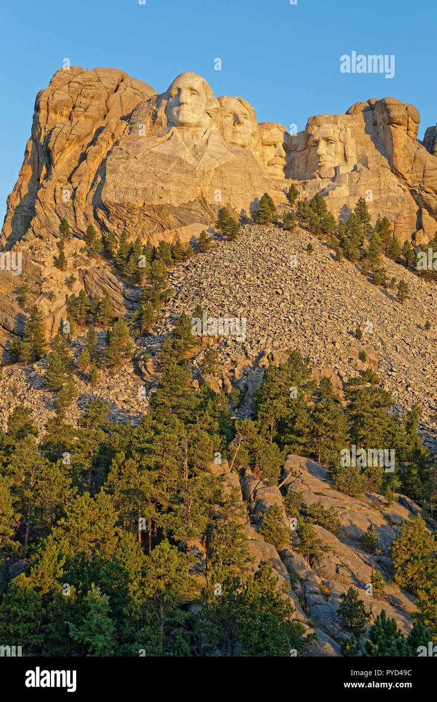 Le mont Rushmore sculptures de quatre présidents des Etats-Unis Banque D'Images