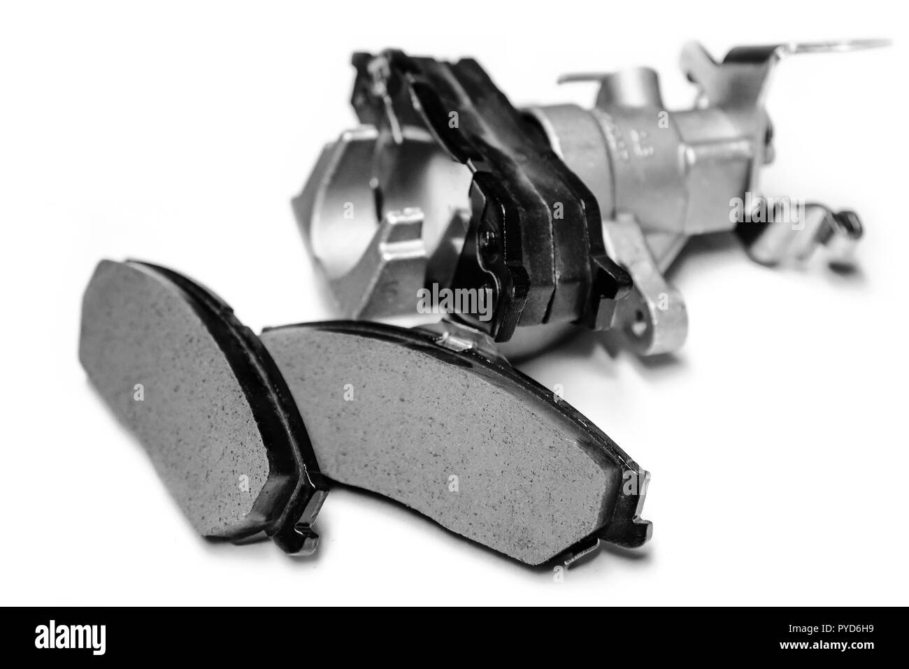 Plaquettes de frein avec une faible profondeur de champ Banque D'Images