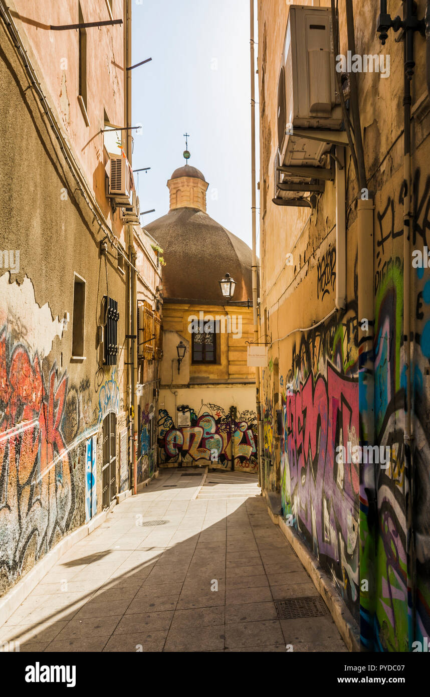 Toutes les images Ruelle de la vieille ville de Cagliari Sardaigne Italie Banque D'Images