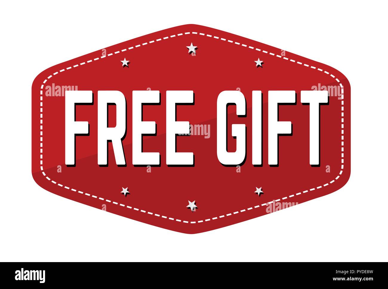 Cadeau gratuit signer ou apposer sur fond blanc, vector illustration Illustration de Vecteur