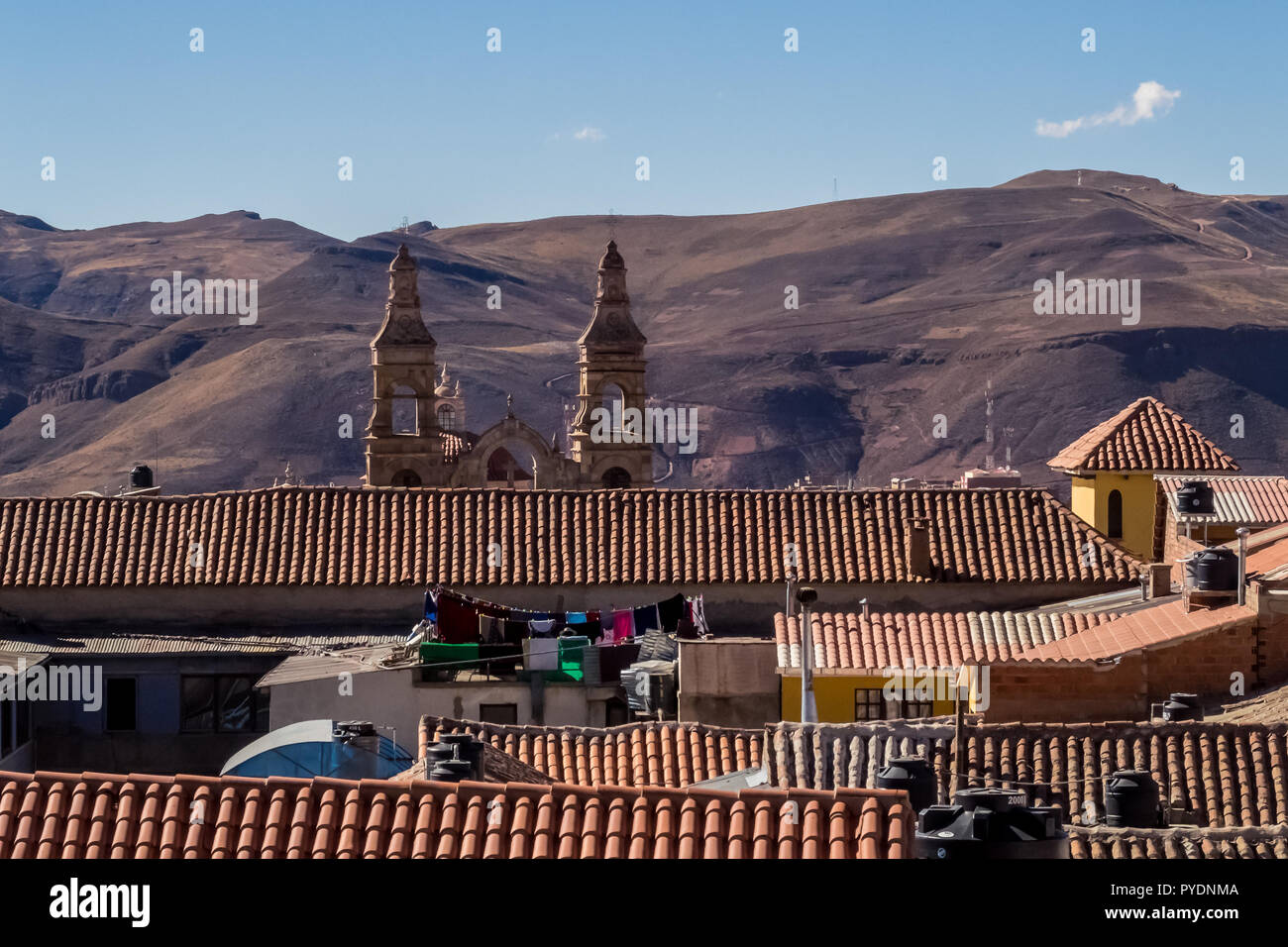 Vue sur le toit à Cerro de Potosi ou Cerro Rico, Potosi, Bolivie Banque D'Images