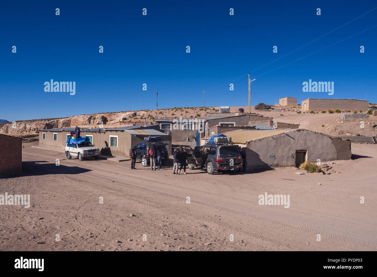 Village de Avaroa parc national en Bolivie Banque D'Images