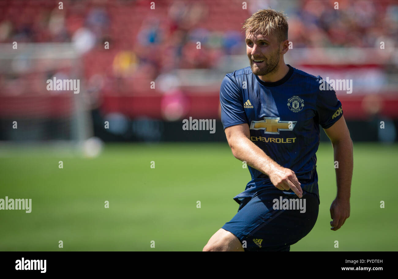 Manchester United Defender Luke Shaw Banque D'Images