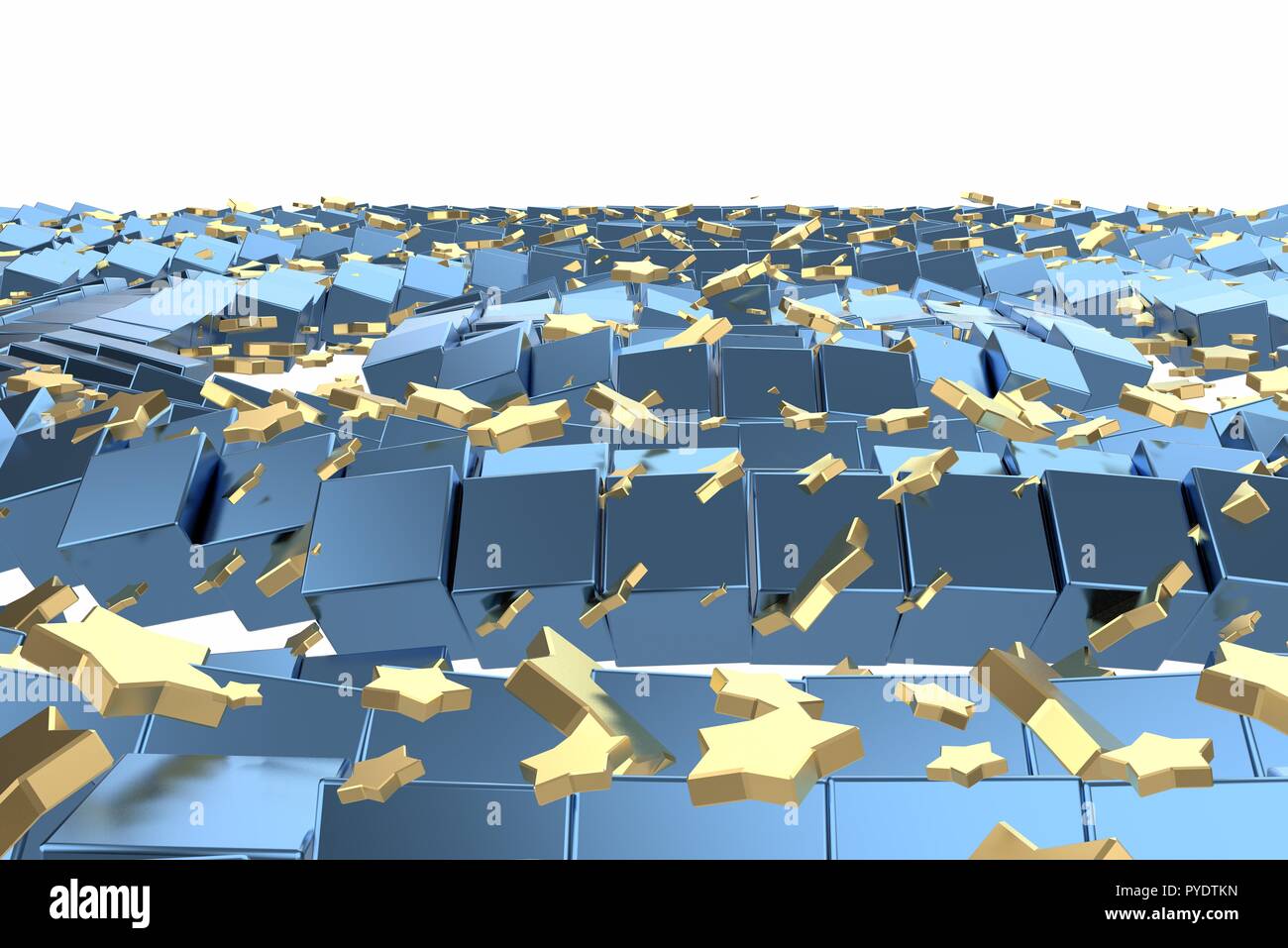 Gold Ou Platinum Stars Flying Over White Background Blue Box Et L Espace Matrice Modelisation 3d Illustration La Richesse Miniere Riche Concept Bitcoin De Plus En Plus D Argent De L Entreprise Financement De