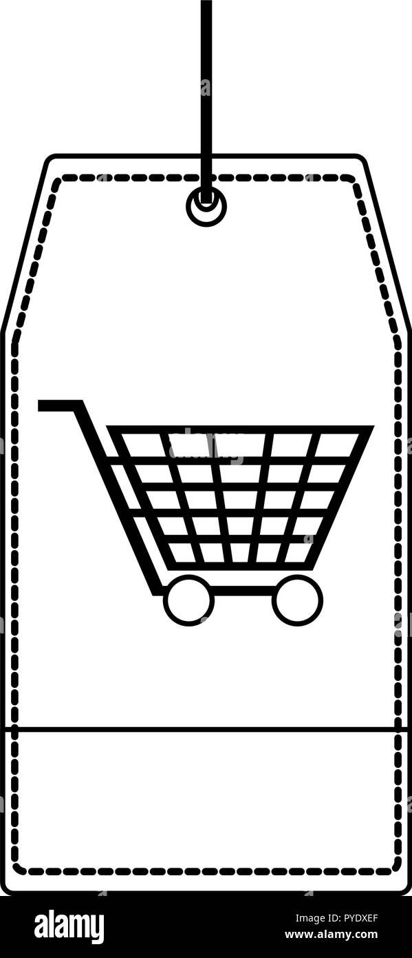 Numéro d'étiquette de shopping en noir et blanc Illustration de Vecteur