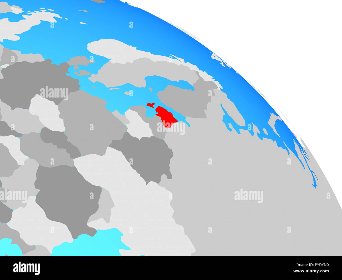 L'Estonie sur simple blue globe politique. 3D illustration. Banque D'Images