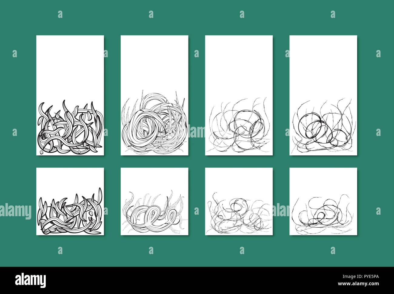 Les modèles pour les médias sociaux avec des feuilles. Histoire et origines pour postes fixent avec l'espace vide de message texte. Vector illustration. Illustration de Vecteur