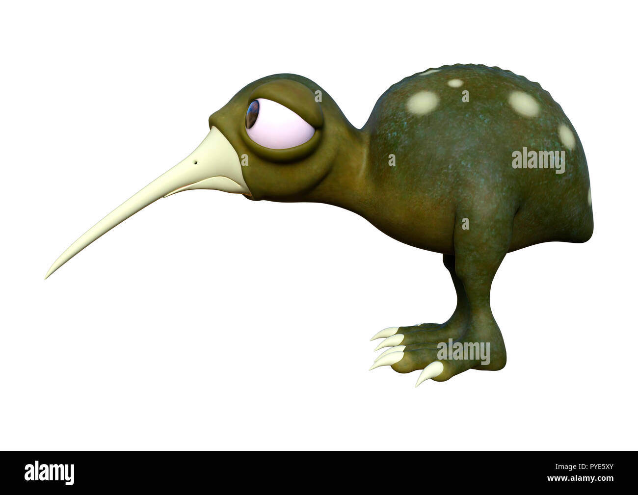 Le Rendu 3d Dun Petit Poulet Kiwi Oiseau Isolé Sur Fond