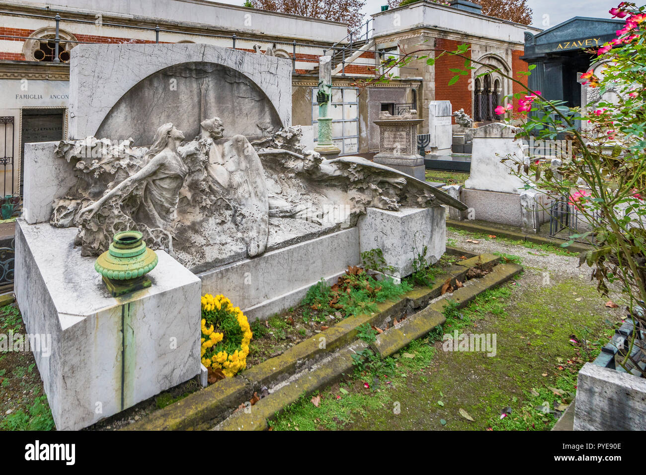 Cimetière monumental de Milan, Italie Banque D'Images