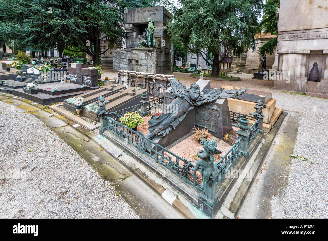 Cimetière monumental de Milan, Italie Banque D'Images