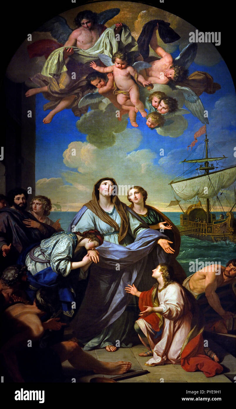 Le départ de Paula et Eustochium Saints pour la Terre Sainte 1745 Giuseppe Bottani (1717-1784 ) 18e siècle, l'Italie, l'italien. Banque D'Images