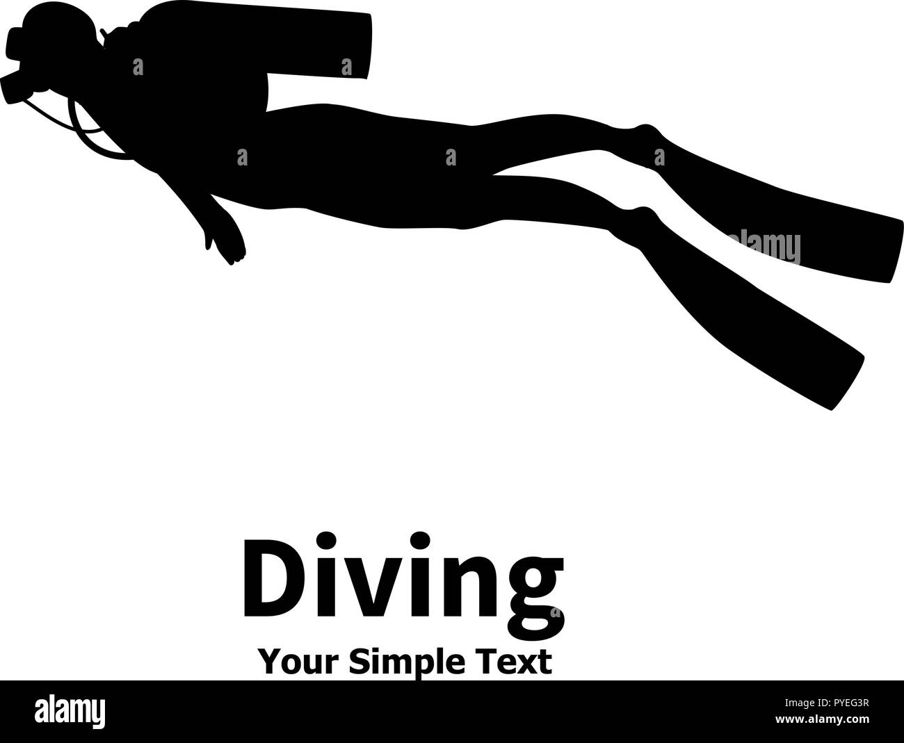 Vector illustration silhouette de diver Illustration de Vecteur