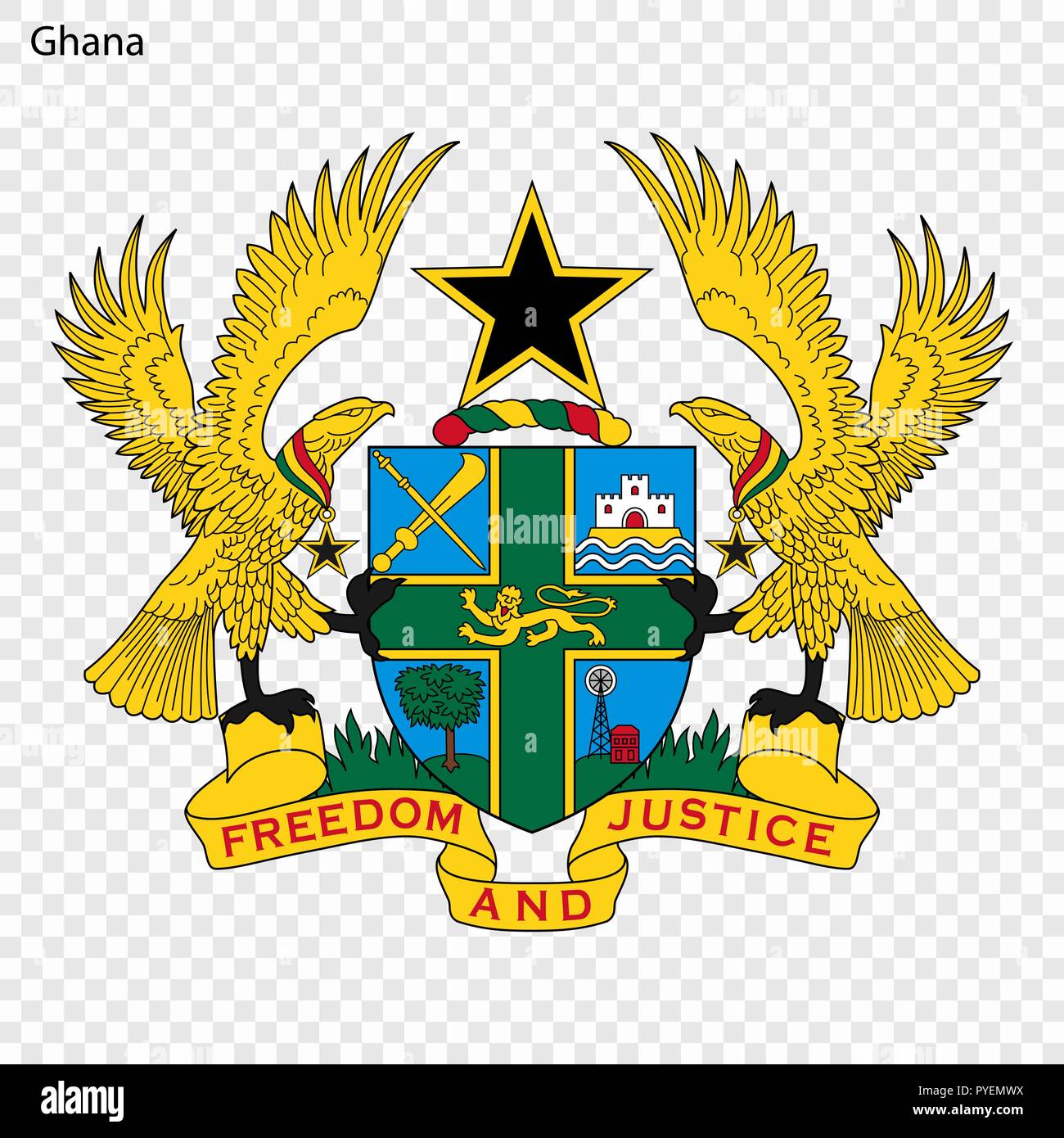 Symbole du Ghana. L'emblème national Image Vectorielle Stock Alamy