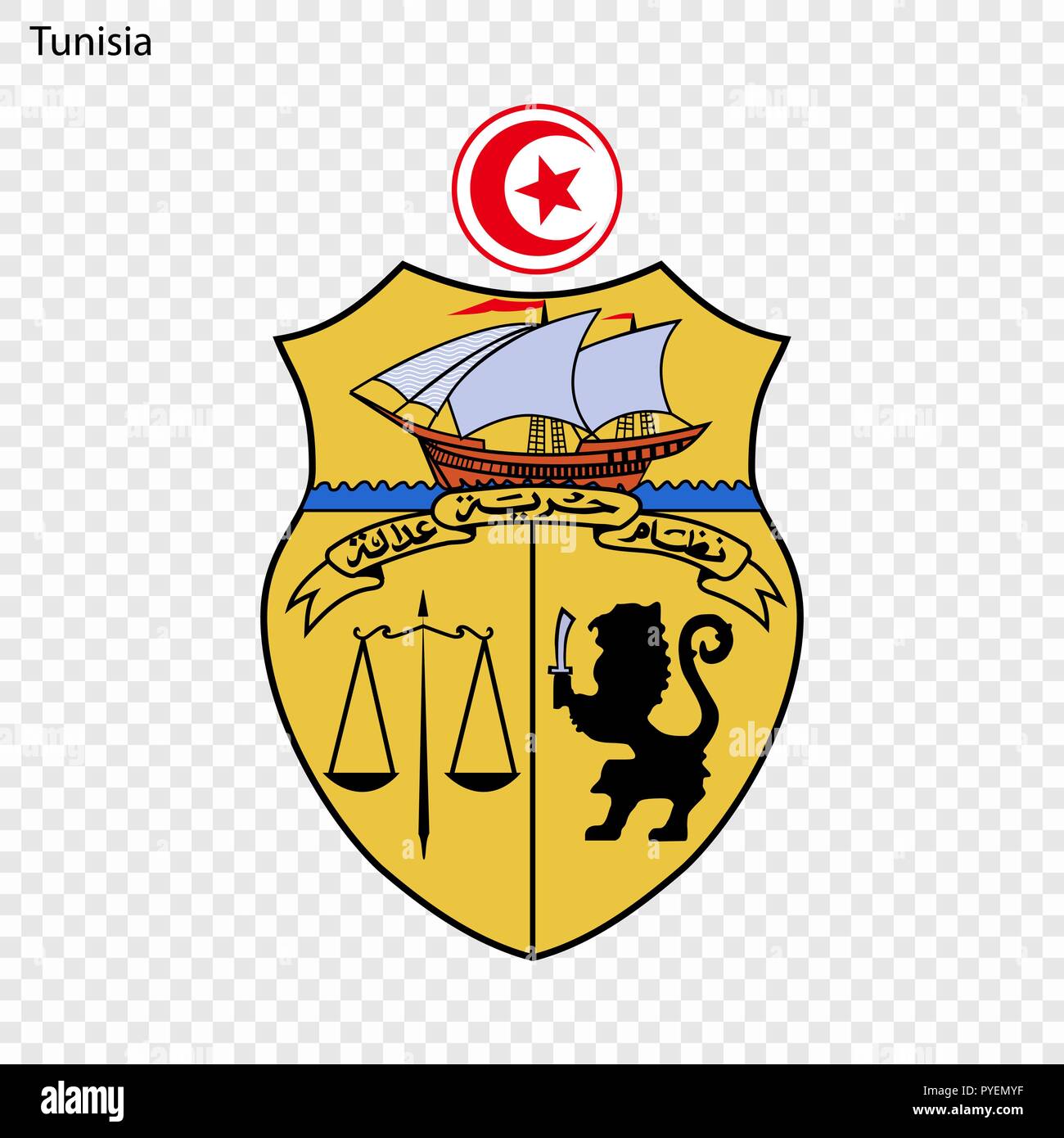Symbole de la Tunisie. L'emblème national Illustration de Vecteur