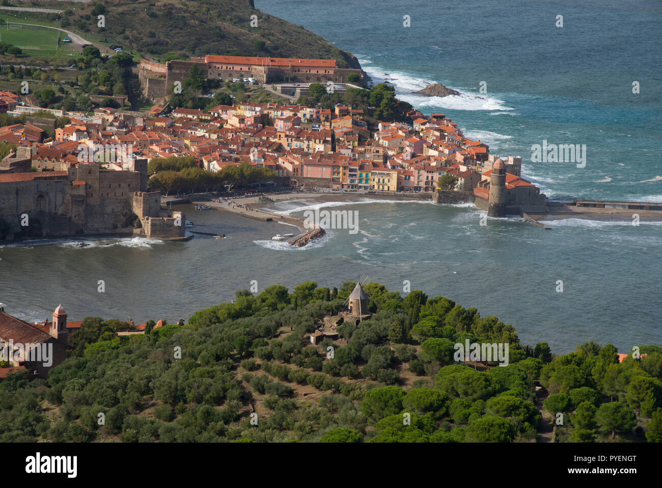 Vue de Collioure à la Côte Vermeille en France Banque D'Images