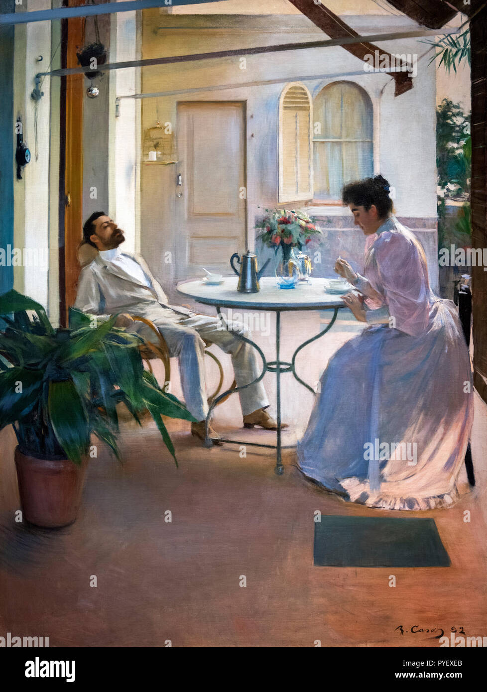 L'intérieur à l'air libre par Ramon Casas i Carbó (1866-1932), huile sur toile, c.1892 Banque D'Images