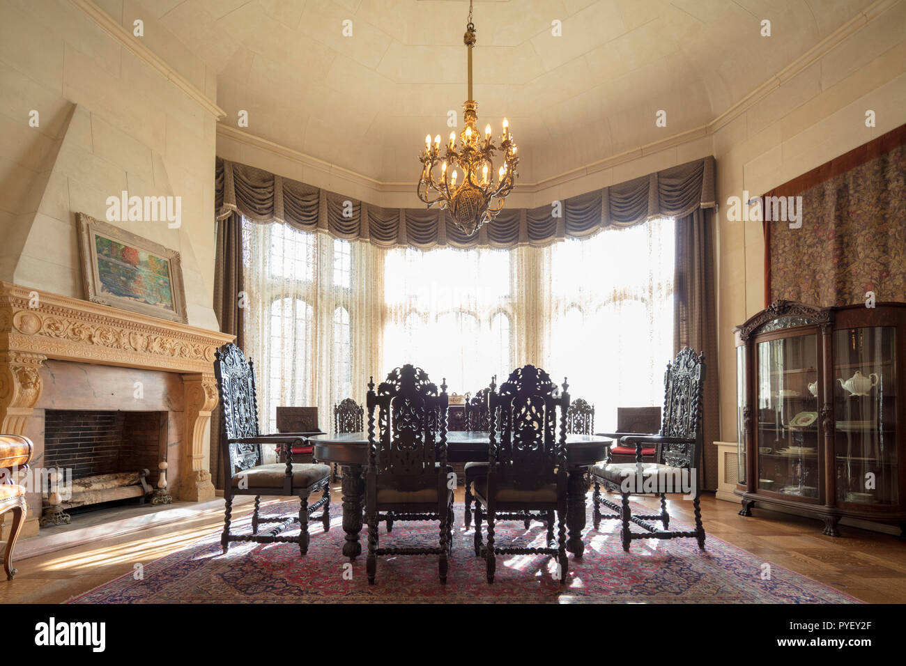 Deuxième étage chambre suite, Casa Loma manoir de style néo-gothique et le jardin, dans le centre-ville de Toronto, Ontario, Canada Banque D'Images