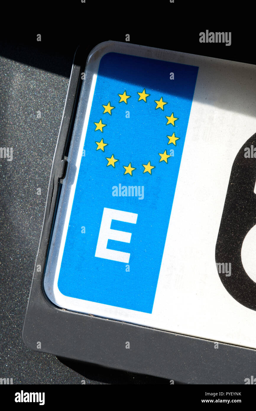 Pays de l'UE identifiant de la plaque d'immatriculation de voiture : Espagne Banque D'Images